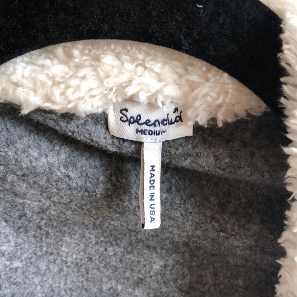 Splendid Fleece Sherpa Moto Jacket Medium - Picture 3 of 6